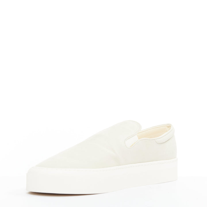 THE ROW Marie H light grey canvas classic platform skate sneaker slip on EU38