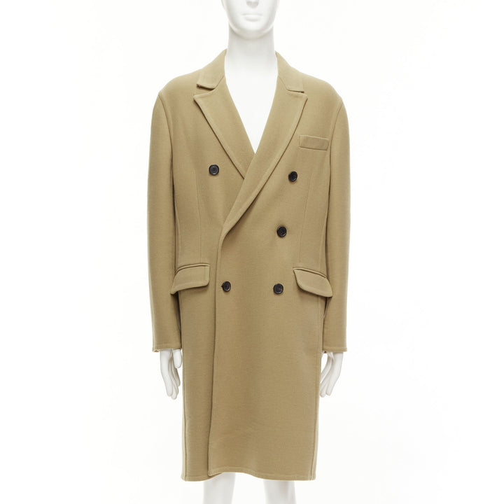 LOEWE camel wool cashmere black double breasted oversized coat IT46 S