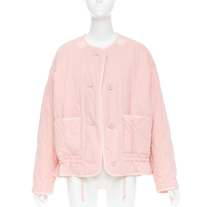 ISABEL MARANT Etoile Gretel light pink recycled cotton peplum padded coat FR36 S