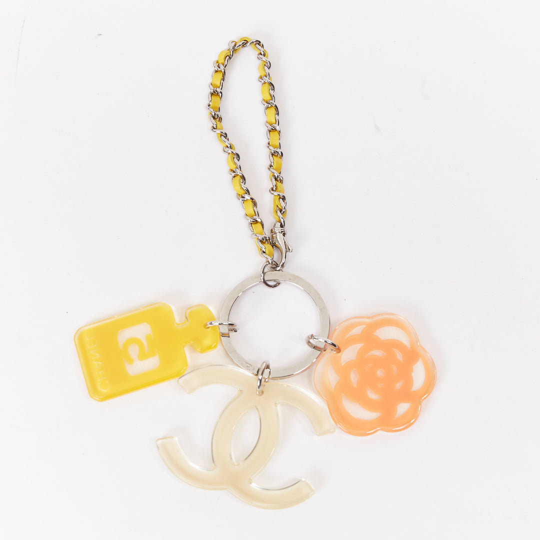 CHANEL 07P multicolor resin No.5 perfume camellia camellia keychain bag charm