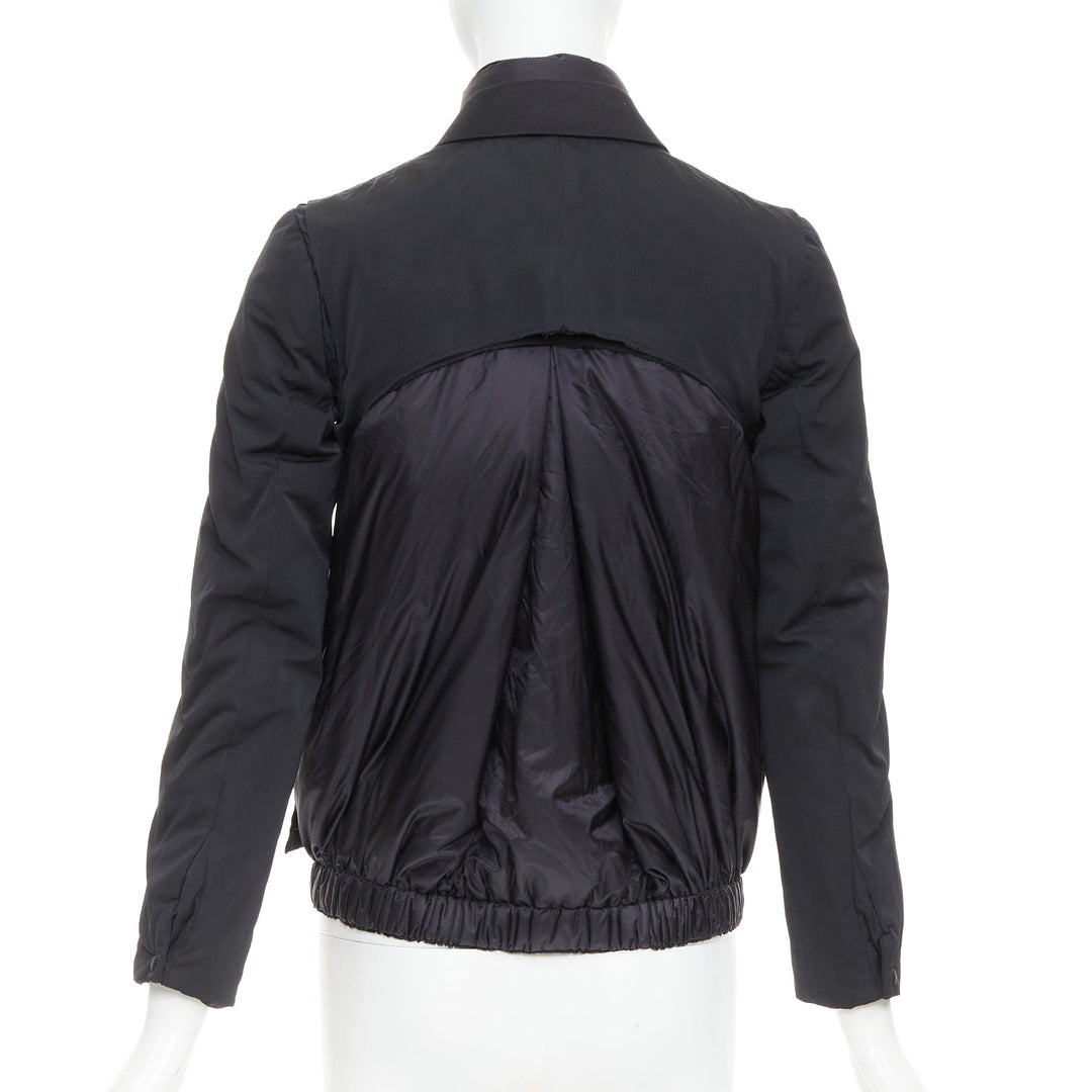 MONCLER G32-003 black layered down filled puffer tuxedo blazer top