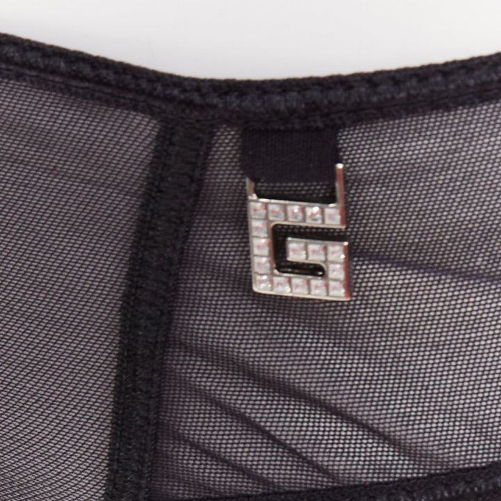 GUCCI Tom Ford Vintage crystal G logo sheer under bottom pants S