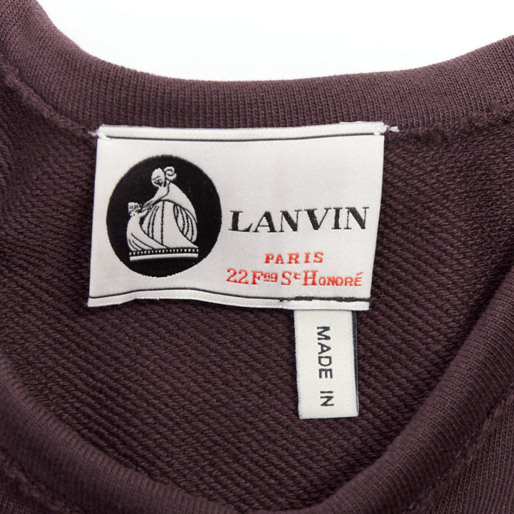 LANVIN purple fabric wrapped crystal embellished pullover