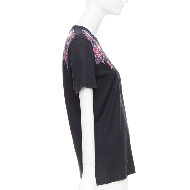 GIVENCHY Riccardo Tisci purple flower white star black tshirt XS