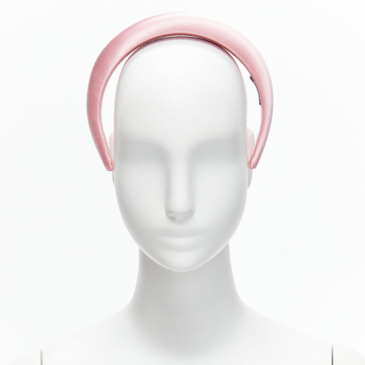 PRADA Alice light pink satin oversized padded puffy headband