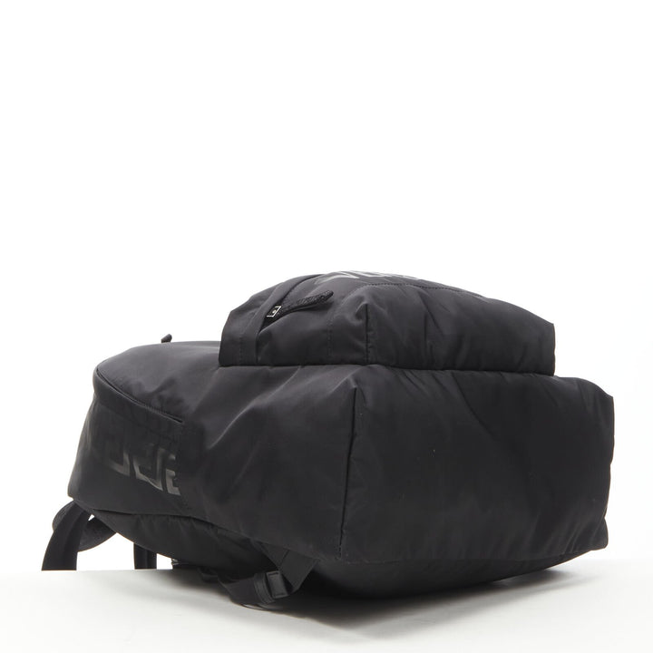 VERSACE La Greca 90's logo black nylon backpack bag