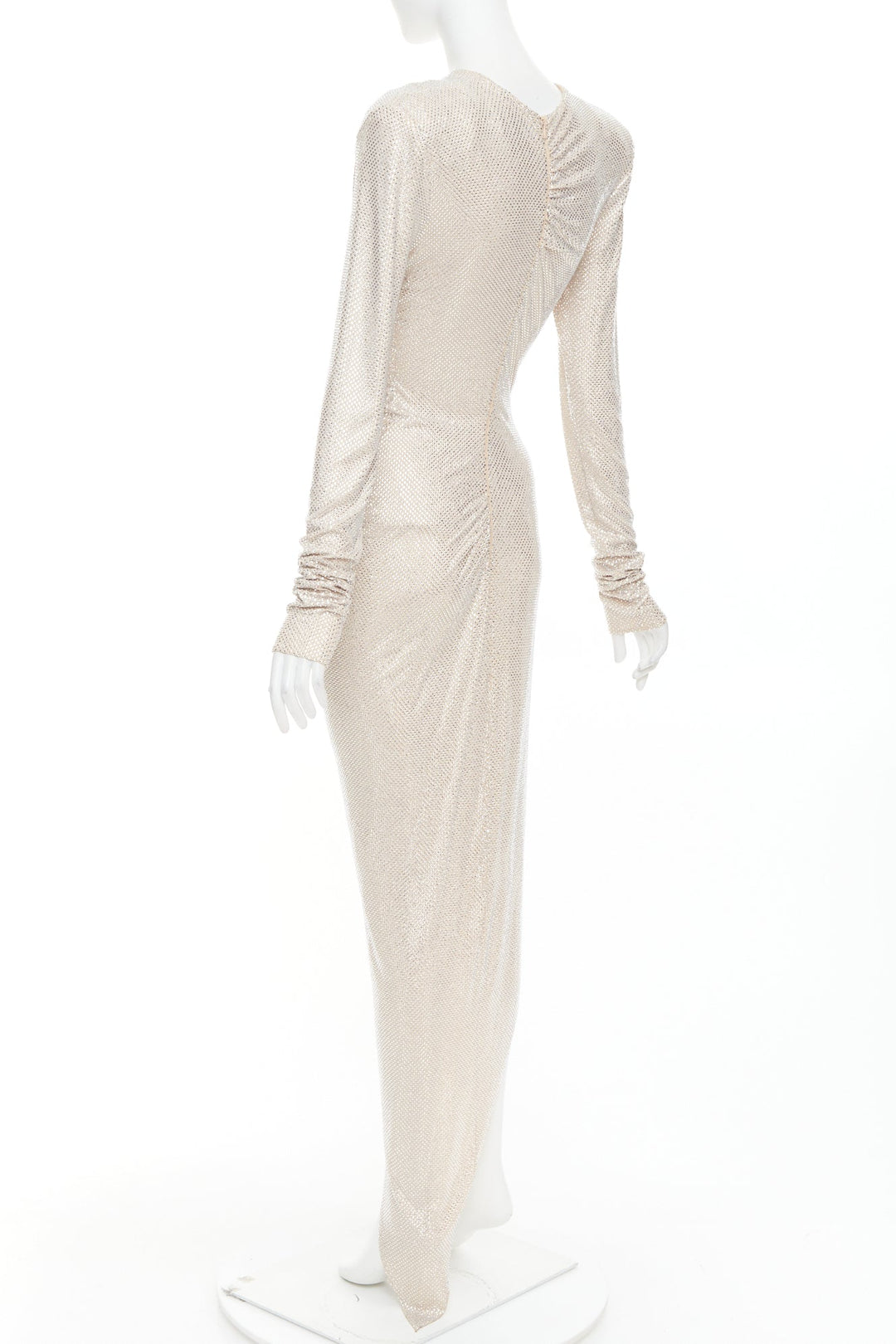 ALEXANDRE VAUTHIER Bridal ivory diamond strass crystal asymmetric draped dress