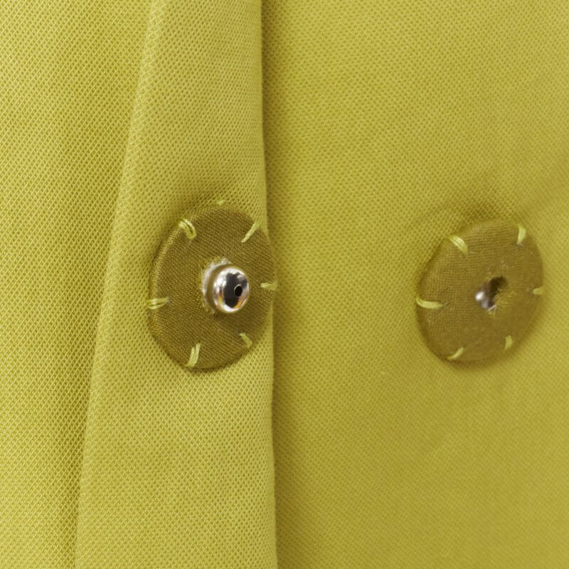 MARNI yellow silk lime yellow pleat seam short sleeve coat IT38 XS