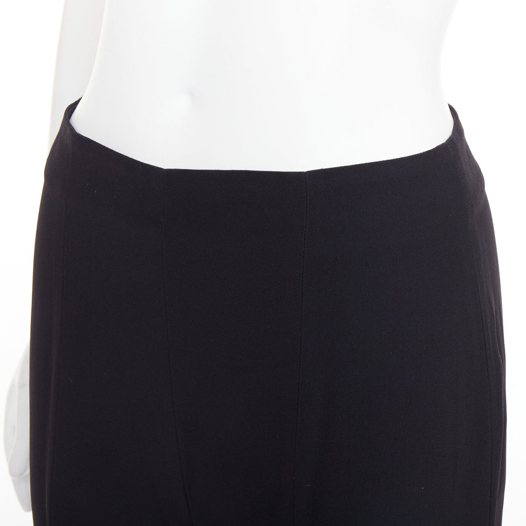 ALEXANDER MCQUEEN black silky slit front high waisted cropped pants IT40 S