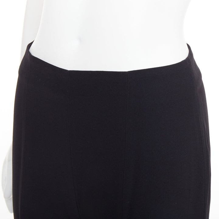 ALEXANDER MCQUEEN black silky slit front high waisted cropped pants IT40 S