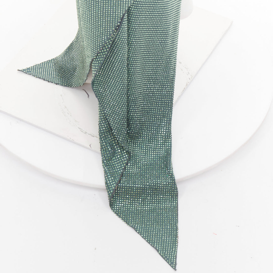 rare ALEXANDRE VAUTHIER COUTURE SS2022 Runway green strass crystal cut out dress