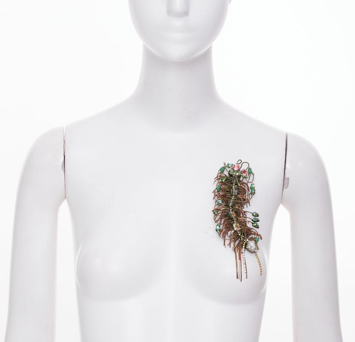 rare ON AURA TOUT VU 2013 Cosmic Beetle crystal fringe bug insect brooch