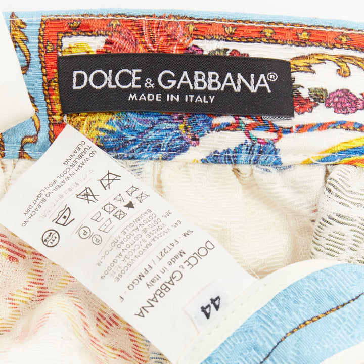 DOLCE GABBANA 2016 Carreto Siciliano print jacquard jacquard mini skirt IT44 L