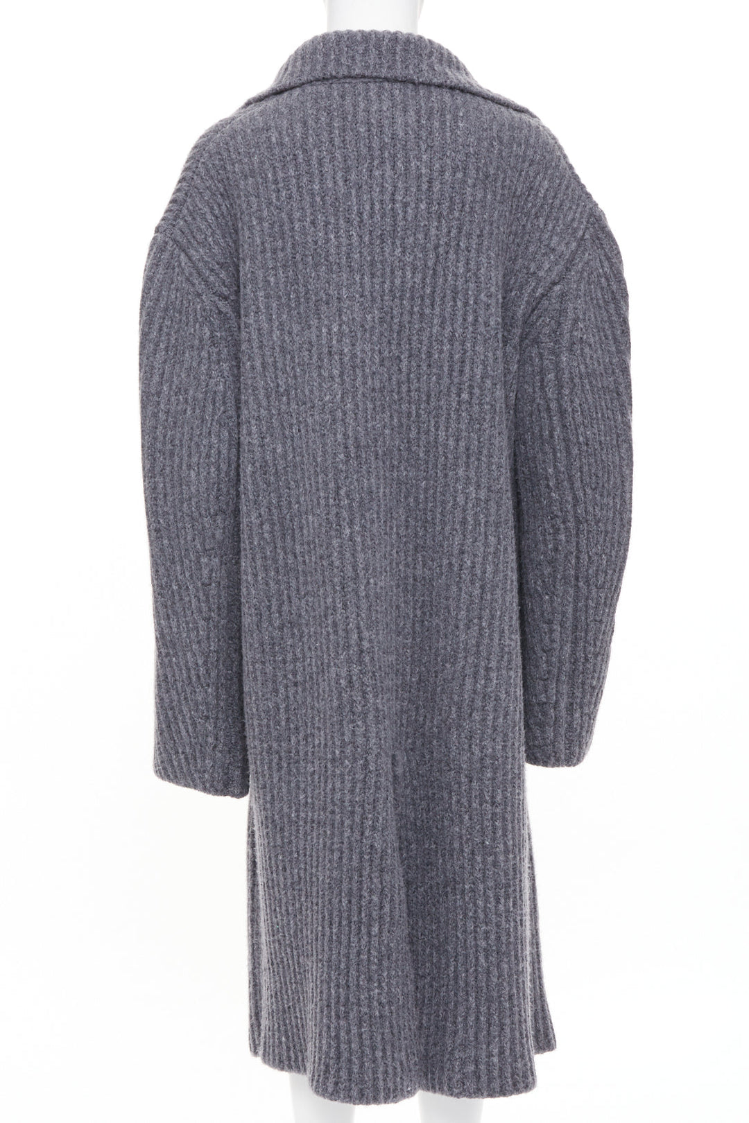 BOTTEGA VENETA 2022 Runway Felted Wool Knitted Coat grey melange coat M