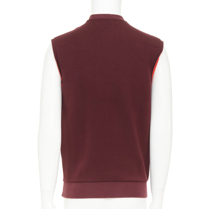 DIOR HOMME 2018 Late Night Paris burgundy neoprene sleeveless sweatshirt XS