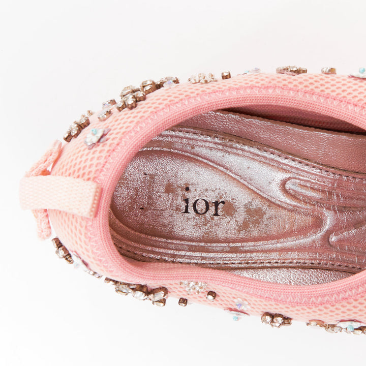 CHRISTIAN DIOR Raf Simons 2019 Fushion pink embellished dad sneakers EU35.5