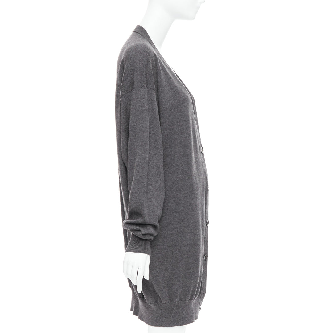 MAISON MARGIELA 2012 grey 100% wool oversized long cardigan M