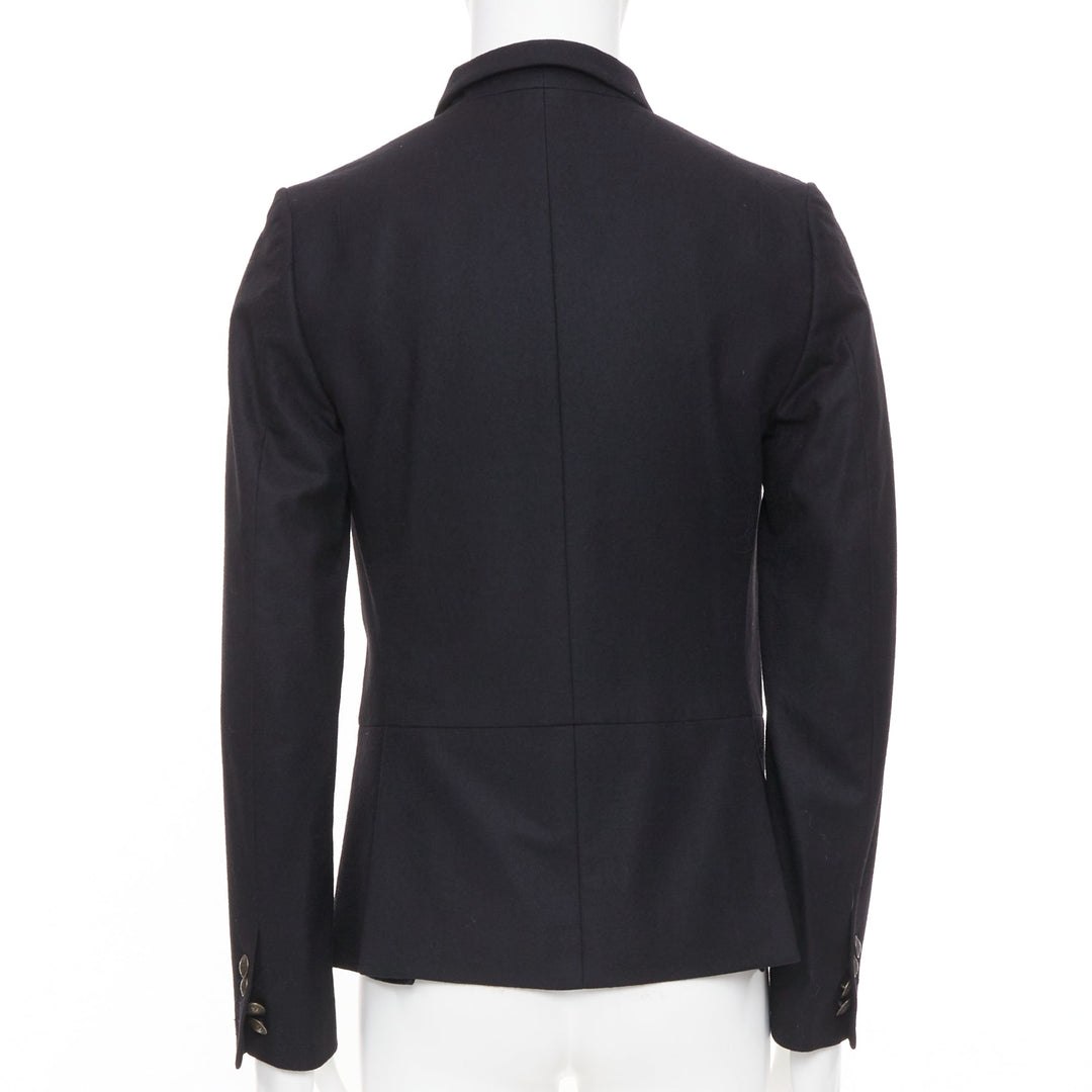 NEIL BARRETT high break notch lapel five button slim wool blazer jacket EU46
