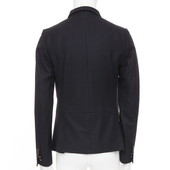 NEIL BARRETT high break notch lapel five button slim wool blazer jacket EU46