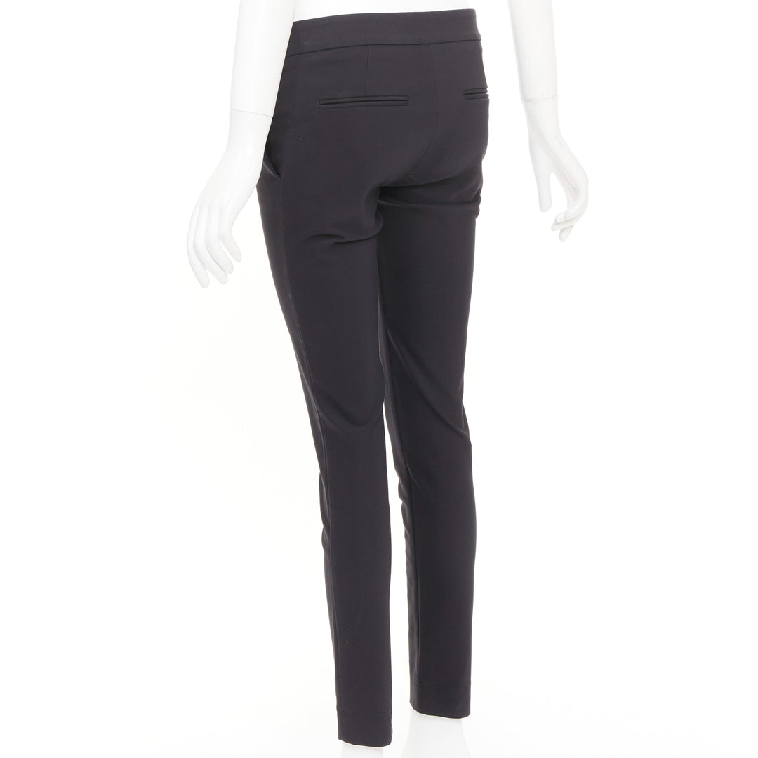 STELLA MCCARTNEY black cotton blend slash pockets cigarette trousers IT38 XS