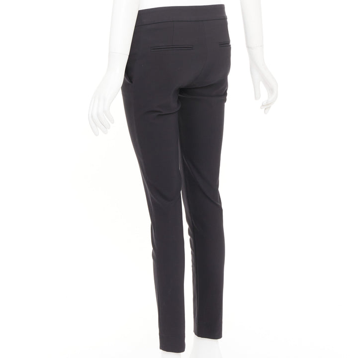 STELLA MCCARTNEY black cotton blend slash pockets cigarette trousers IT38 XS