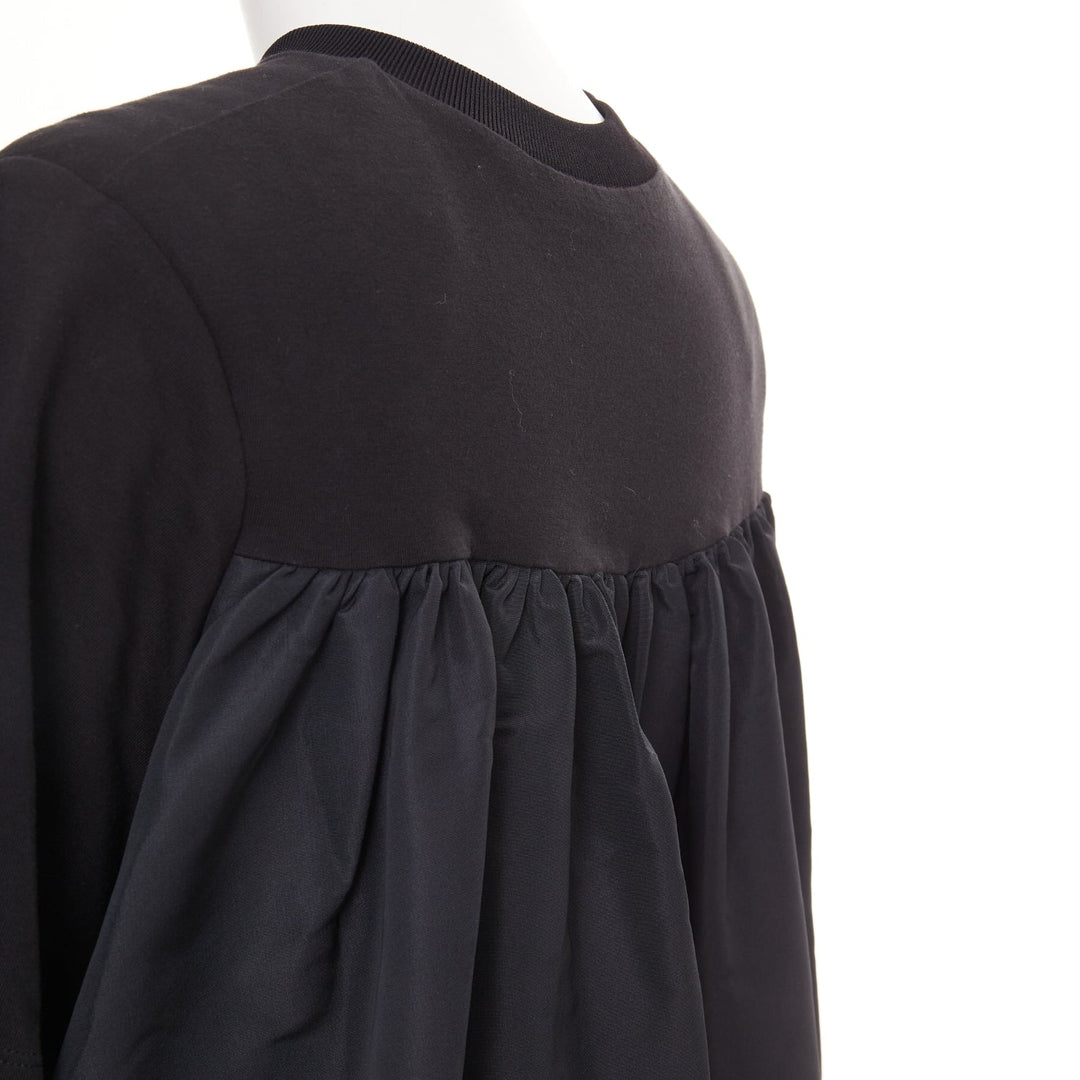 ALEXANDER MCQUEEN 2021 Hybrid Flared Back black cotton jersey dress IT40 S