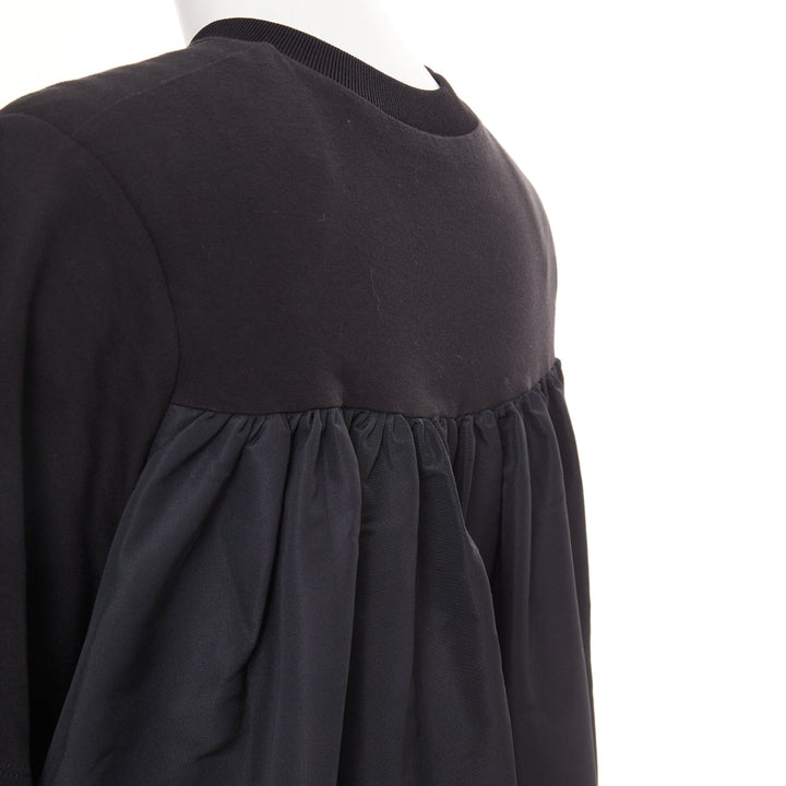 ALEXANDER MCQUEEN 2021 Hybrid Flared Back black cotton jersey dress IT40 S