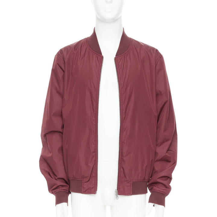 GUCCI 2015 Reversible  burgundy nylon GG monogram zip bomber IT54 XXL