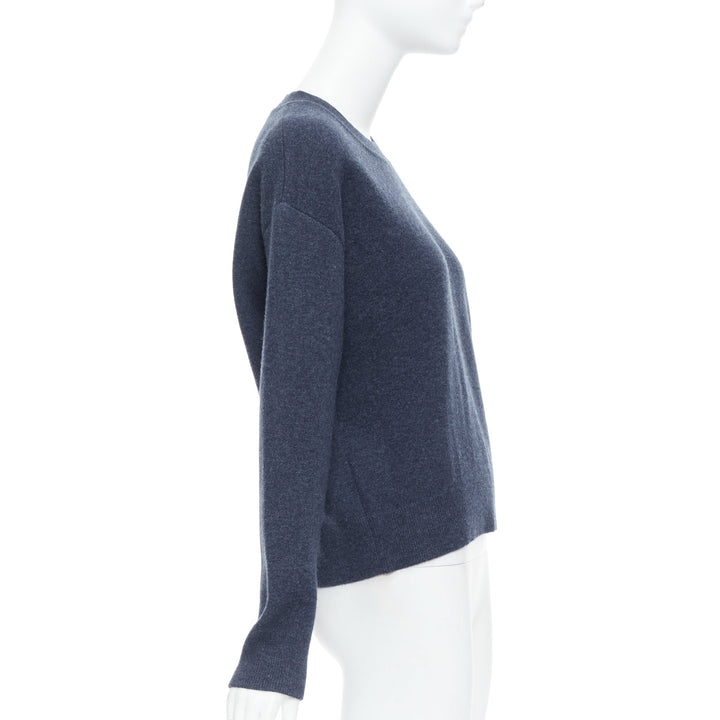 CHRISTIAN DIOR cashmere blend grey blue J'adior 8 boxy sweater FR36 S