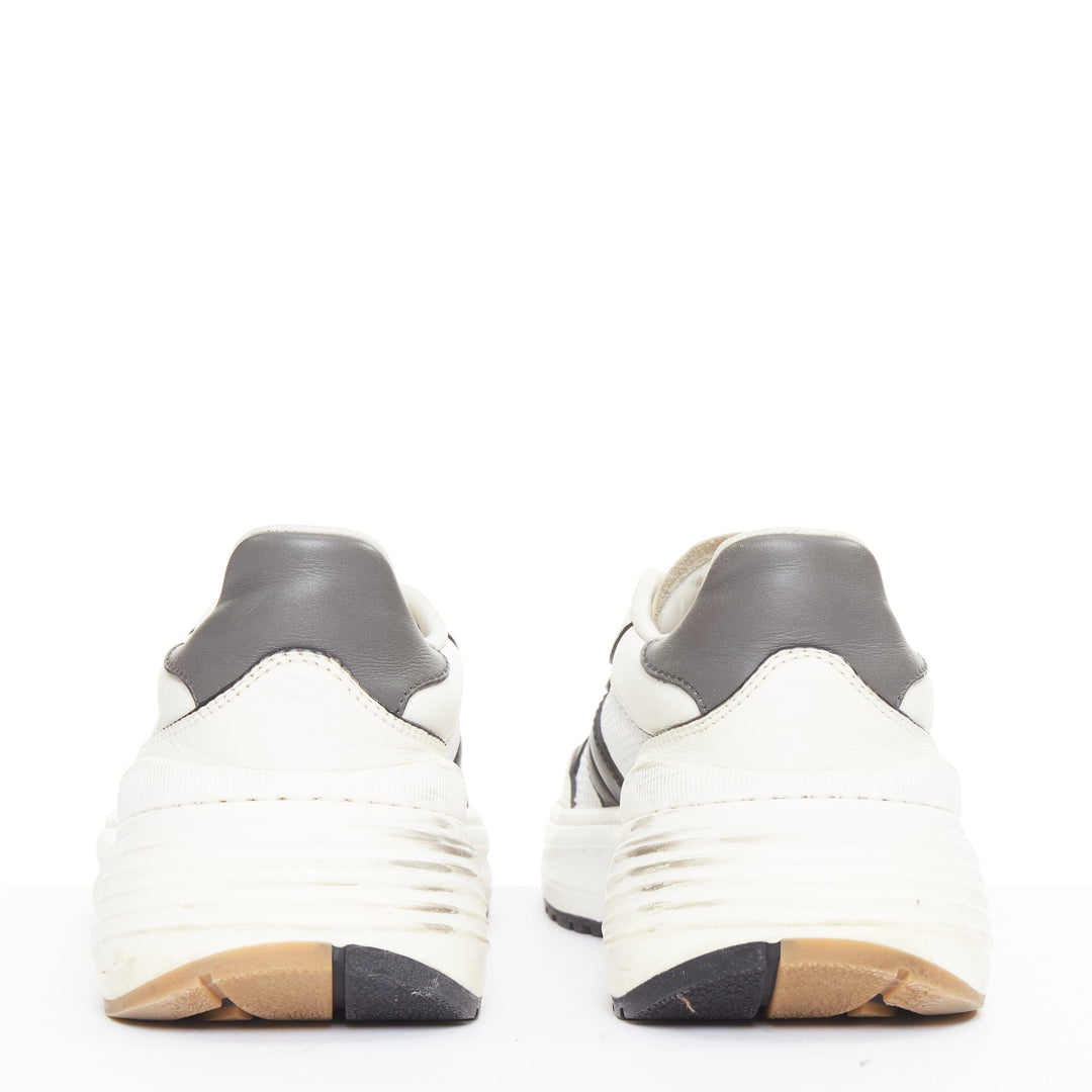 BOTTEGA VENETA 2020 Speedster white black mesh calfskin chunky sneakers EU42