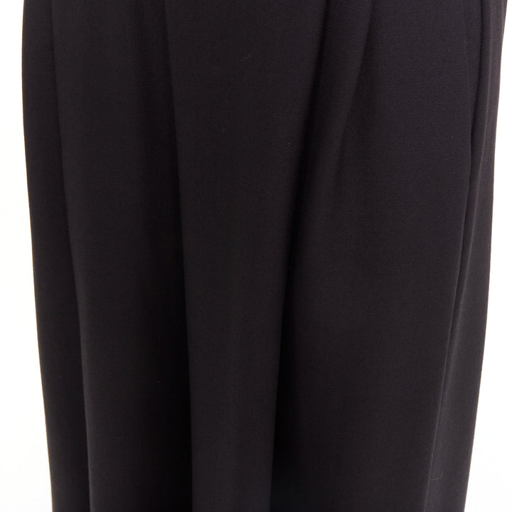 ALEXANDRE VAUTHIER COUTURE black crystal pave brooch strapless wide leg jumpsuit