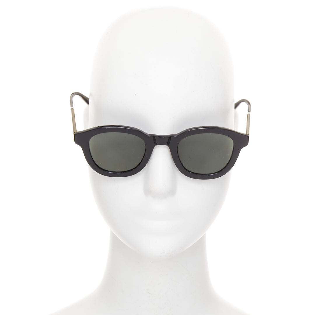 EYEVAN 7285 750 black orange frame amber temple hand-crafted sunglasses