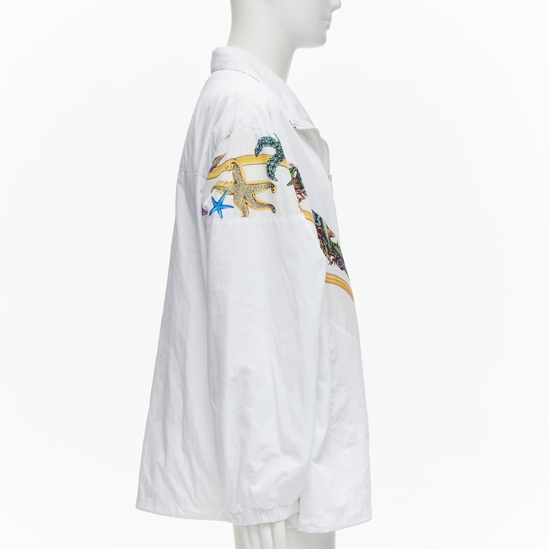 VERSACE 2021 Tresor De La Mer Runway white starfish track jacket IT52 XL