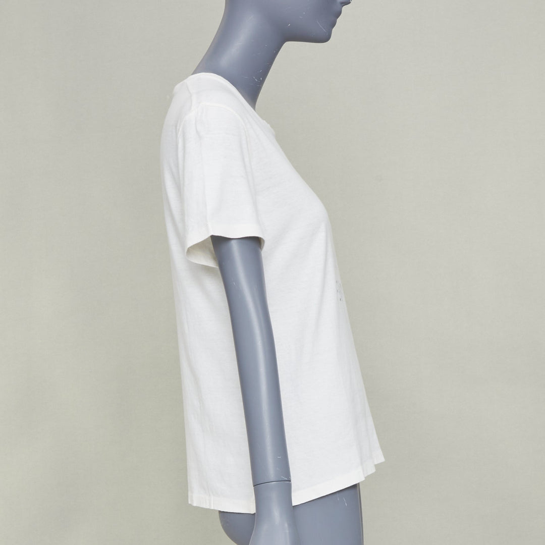 DIOR 2017 Runway We Should All Be Feminists ecru cotton linen t-shirt S