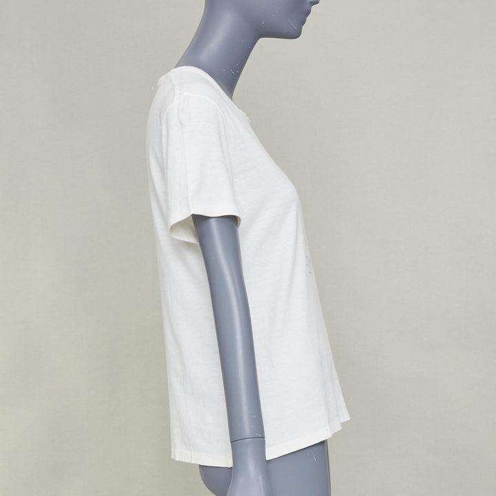 DIOR 2017 Runway We Should All Be Feminists ecru cotton linen t-shirt S