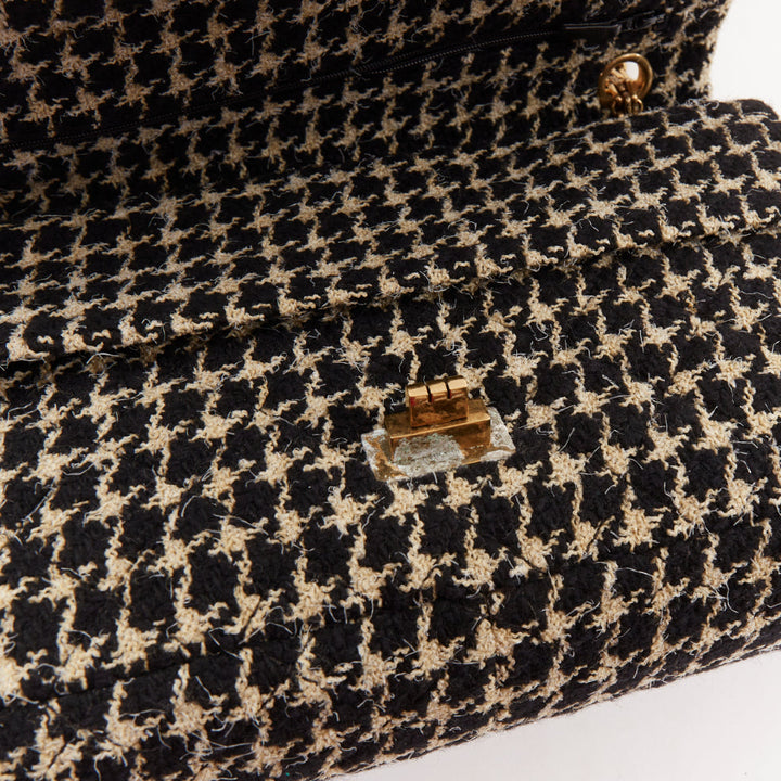 rare CHANEL 2015 Reissue 2.55 Brasserie Gabrielle houndstooth tweed flap bag