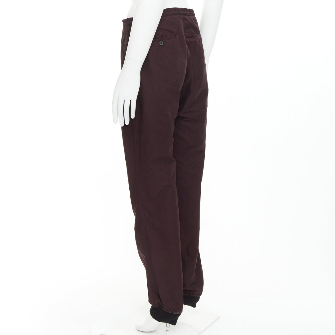 LANVIN dark purple plum drawstring waist tapered jogger pants FR46 S