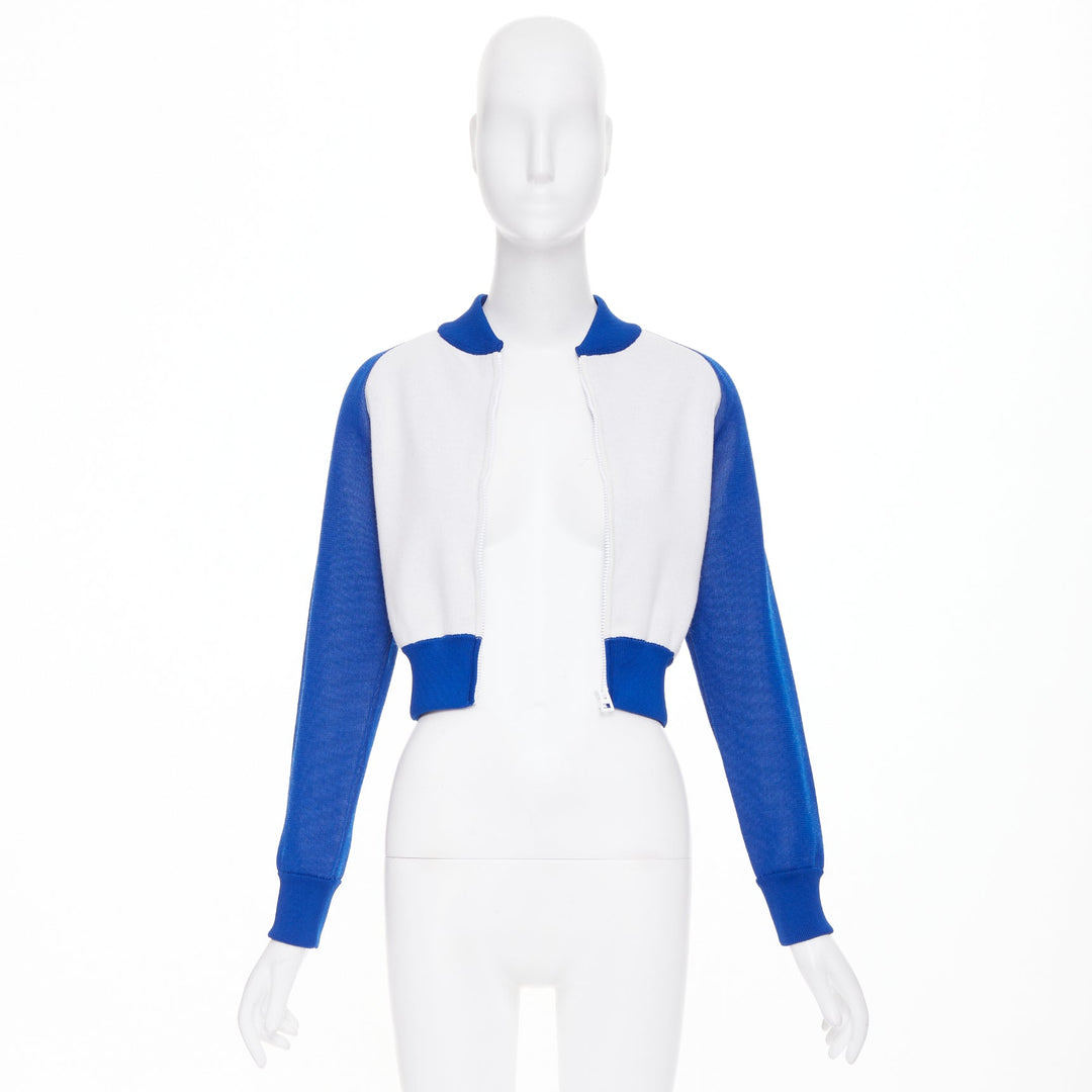 DIOR 2022 Vibe white electric blue big logo star back crop track jacket FR34 XS