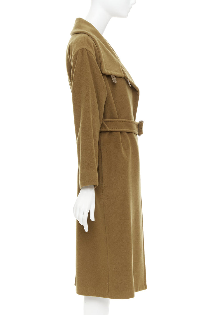 MAX MARA camel brown wool cashmere belted wide collar coat S
