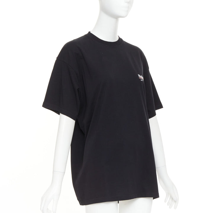 BALENCIAGA Demna 2017 black Polical Campaign logo crew neck oversized tshirt S