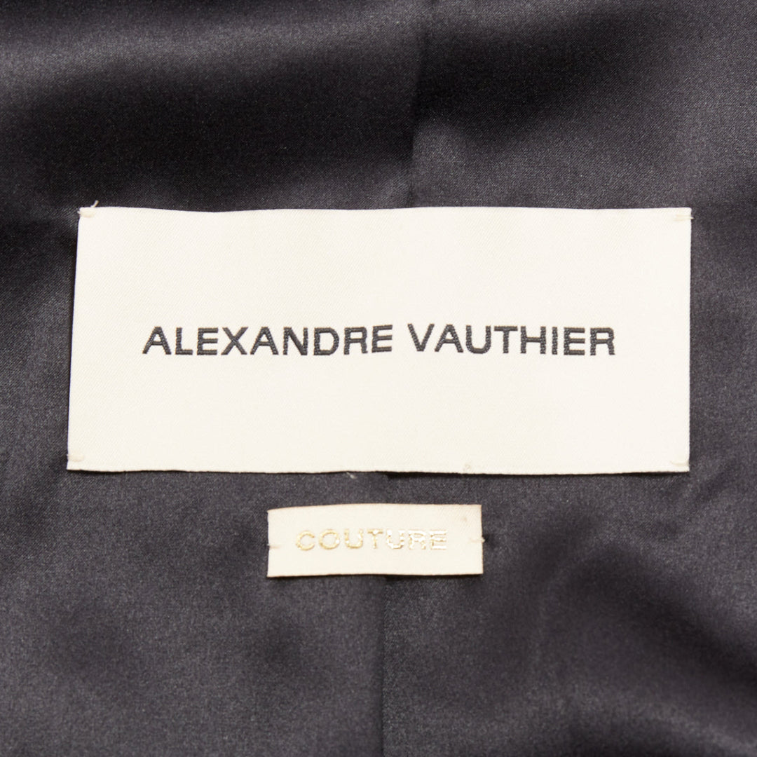 ALEXANDRE VAUTHIER COUTURE AW2019 Runway black metallic tweed cropped jacket