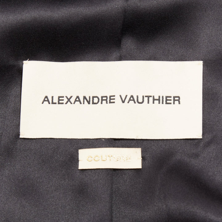 ALEXANDRE VAUTHIER COUTURE AW2019 Runway black metallic tweed cropped jacket