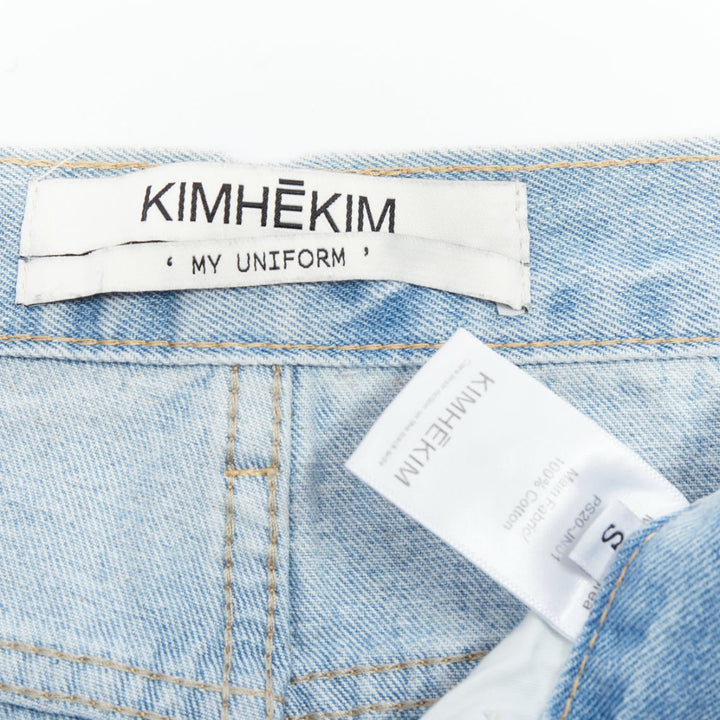 KIMHEKIM My Uniform blue cotton rolled cuff denim short shorts S