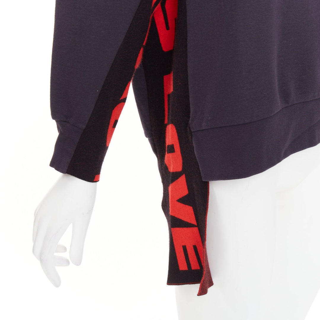 STELLA MCCARTNEY 2017 All is Love trim high low hem drawstring hoodie IT36 XXS