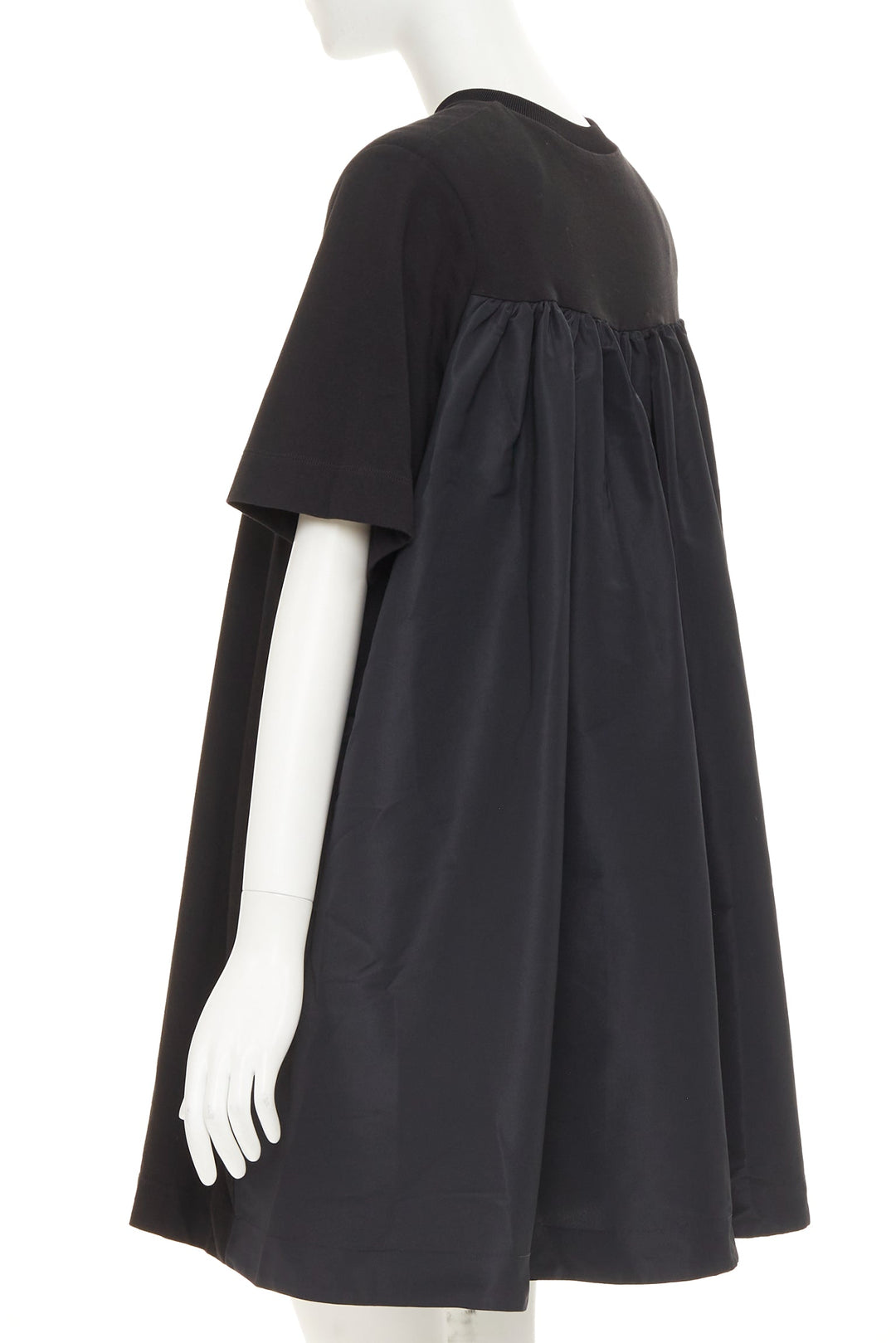 ALEXANDER MCQUEEN 2021 Hybrid Flared Back black cotton jersey dress IT40 S