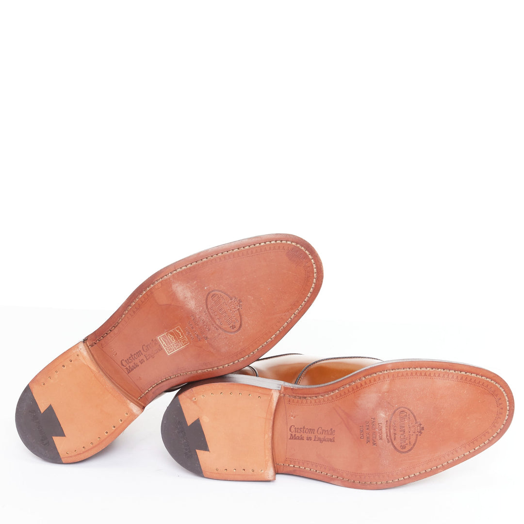 CHURCH'S Lancaster sandalwood tan brown polished binder welted oxford UK5 E