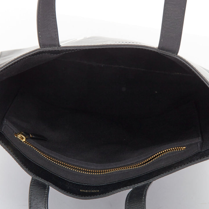 COMME DES GARCONS Huge Logo black calfskin leather print shopper tote bag
