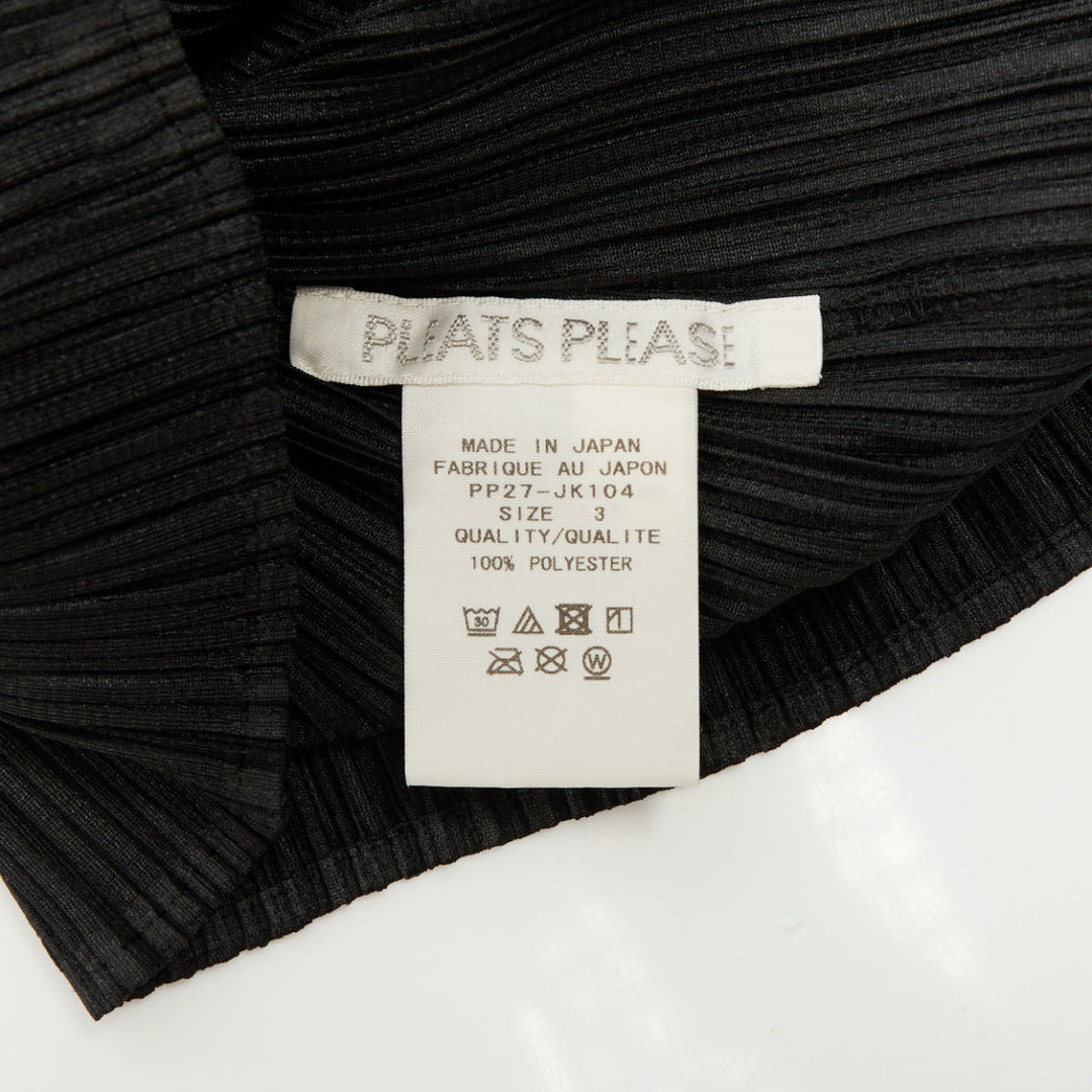 ISSEY MIYAKE Pleats Please black plisse angular mock neck top JP3 L