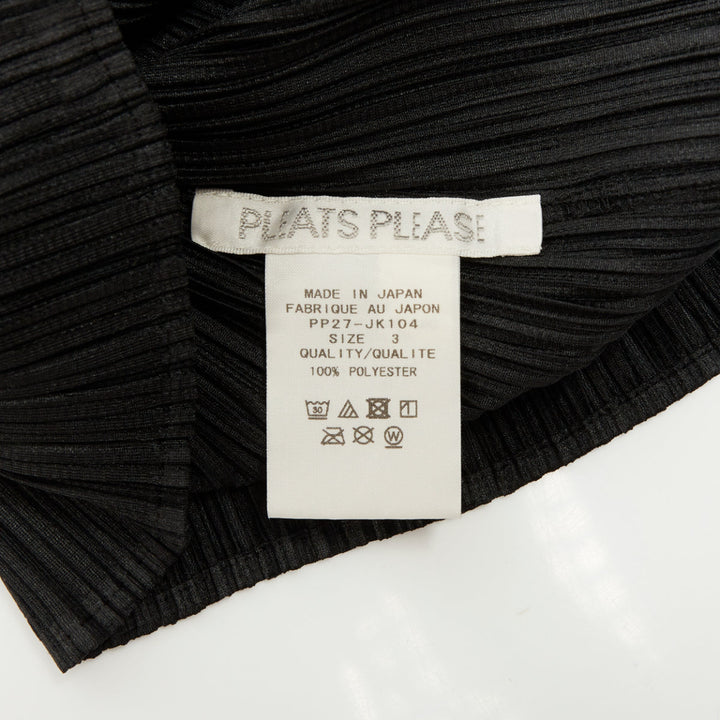 ISSEY MIYAKE Pleats Please black plisse angular mock neck top JP3 L