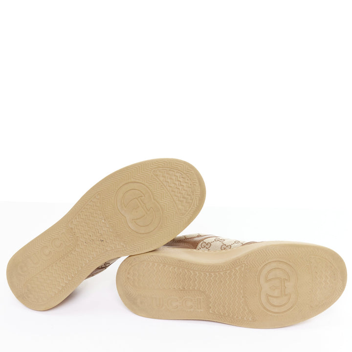 GUCCI brown leather canvas GG monogram logo chunky platform sneaker UK9.5 EU43.5